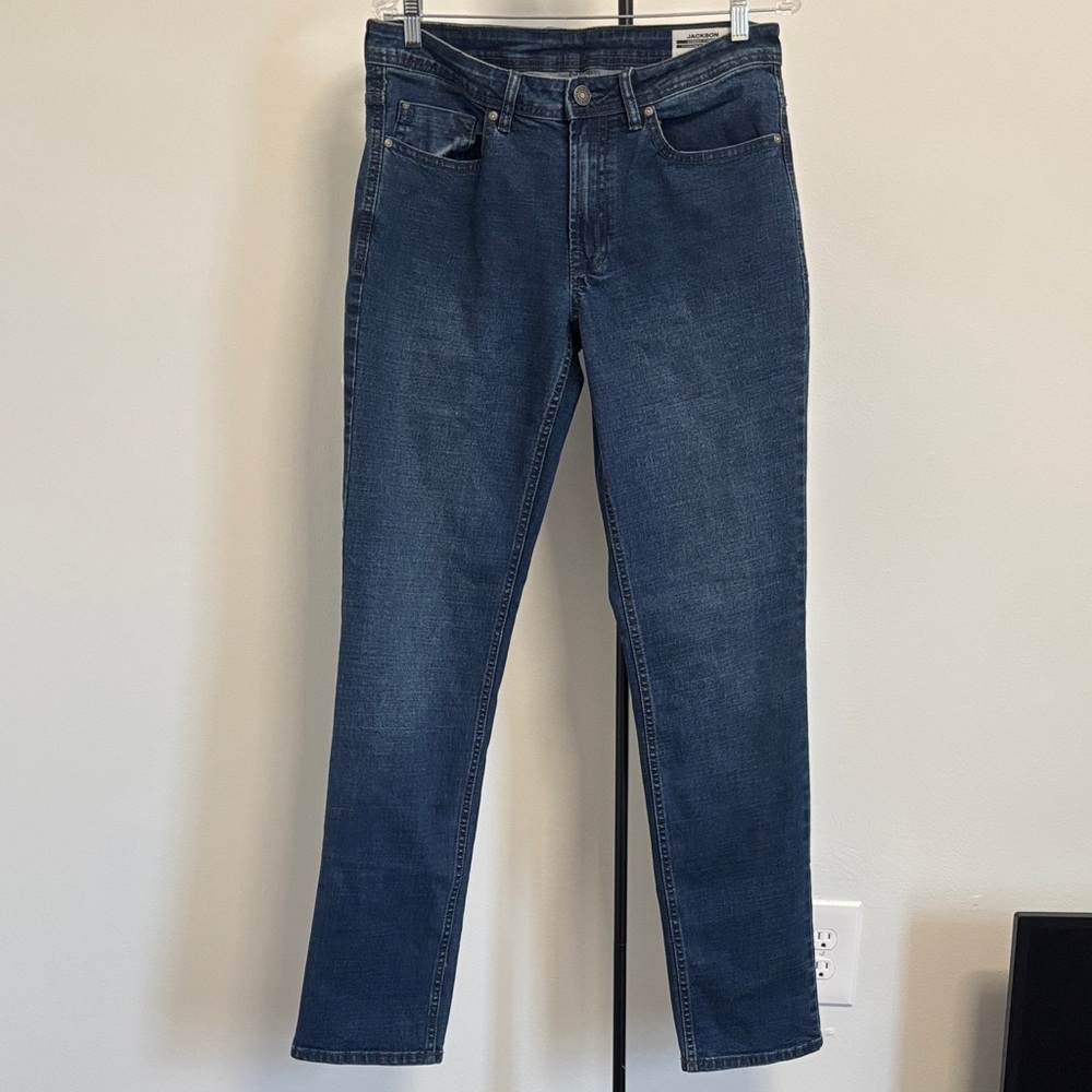 Buffalo David Bitton Men's Dark Blue Straight Stretch Jeans 32 x 34